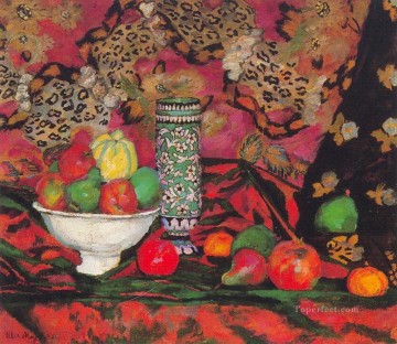naturaleza muerta con frutas 1908 Ilya Mashkov decoración moderna Pinturas al óleo